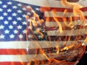 Burning American Flag